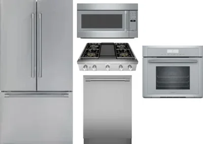 5 Piece Package Includes Refrigerator, Cooktop, Wall Oven, Microwave And Dishwasher