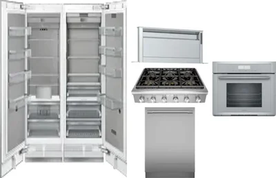 6 Piece Package Includes Refrigerator, Freezer, Cooktop, Wall Oven, Hood And Dishwasher