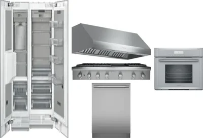 6 Piece Package Includes Refrigerator, Freezer, Cooktop, Wall Oven, Hood And Dishwasher