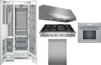6 Piece Package Includes Refrigerator, Freezer, Cooktop, Wall Oven, Hood And Dishwasher