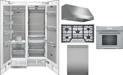 6 Piece Package Includes Refrigerator, Freezer, Cooktop, Wall Oven, Hood And Dishwasher