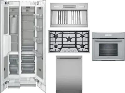6 Piece Package Includes Refrigerator, Freezer, Cooktop, Wall Oven, Hood And Dishwasher