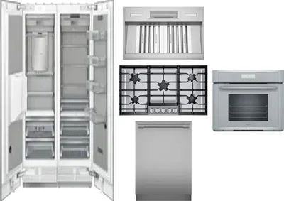 6 Piece Package Includes Refrigerator, Freezer, Cooktop, Wall Oven, Hood And Dishwasher