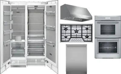 6 Piece Package Includes Refrigerator, Freezer, Cooktop, Wall Oven, Hood And Dishwasher