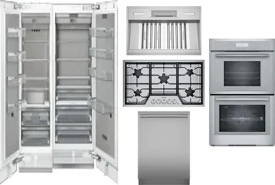 6 Piece Package Includes Refrigerator, Freezer, Cooktop, Wall Oven, Hood And Dishwasher