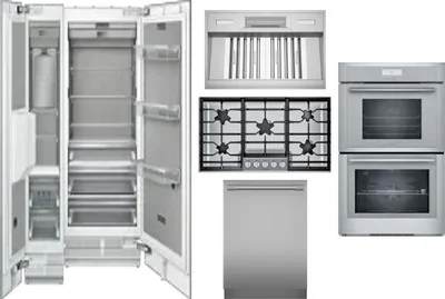 6 Piece Package Includes Refrigerator, Freezer, Cooktop, Wall Oven, Hood And Dishwasher