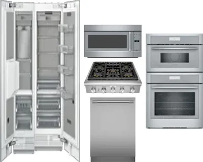 6 Piece Package Includes Refrigerator, Freezer, Cooktop, Wall Oven, Microwave And Dishwasher