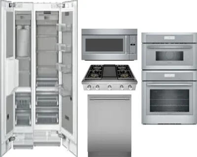 6 Piece Package Includes Refrigerator, Freezer, Cooktop, Wall Oven, Microwave And Dishwasher