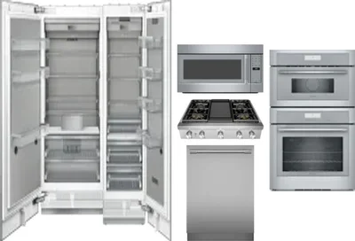 6 Piece Package Includes Refrigerator, Freezer, Cooktop, Wall Oven, Microwave And Dishwasher
