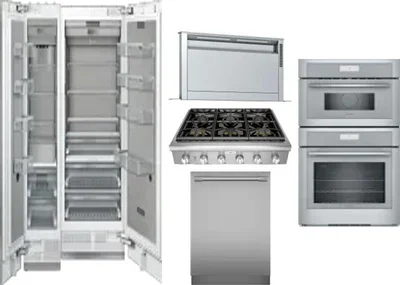 6 Piece Package Includes Refrigerator, Freezer, Cooktop, Wall Oven, Hood And Dishwasher