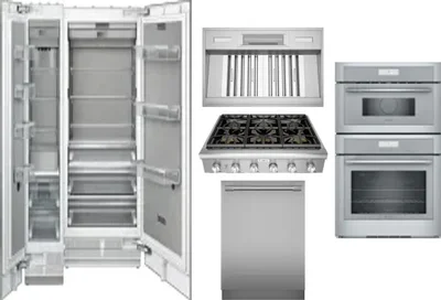 6 Piece Package Includes Refrigerator, Freezer, Cooktop, Wall Oven, Hood And Dishwasher