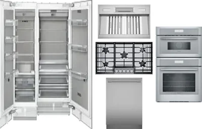 6 Piece Package Includes Refrigerator, Freezer, Cooktop, Wall Oven, Hood And Dishwasher