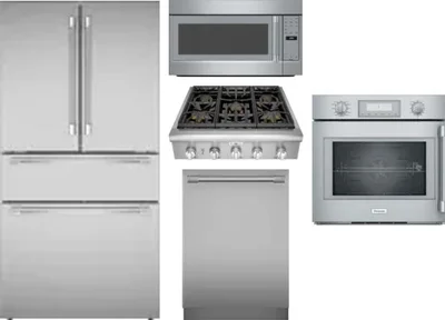 5 Piece Package Includes Refrigerator, Cooktop, Wall Oven, Microwave And Dishwasher