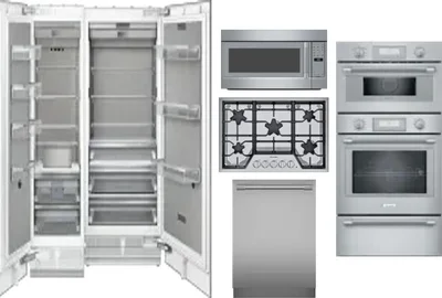 6 Piece Package Includes Refrigerator, Freezer, Cooktop, Wall Oven, Microwave And Dishwasher