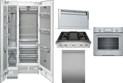 6 Piece Package Includes Refrigerator, Freezer, Cooktop, Wall Oven, Hood And Dishwasher