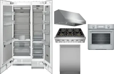 6 Piece Package Includes Refrigerator, Freezer, Cooktop, Wall Oven, Hood And Dishwasher