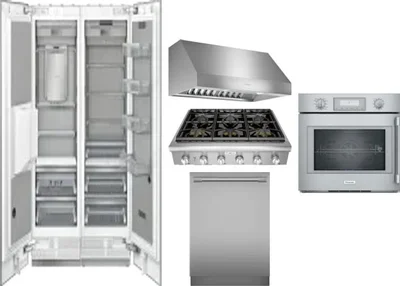 6 Piece Package Includes Refrigerator, Freezer, Cooktop, Wall Oven, Hood And Dishwasher