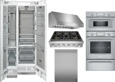 6 Piece Package Includes Refrigerator, Freezer, Cooktop, Wall Oven, Hood And Dishwasher