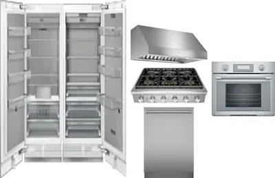 6 Piece Package Includes Refrigerator, Freezer, Cooktop, Wall Oven, Hood And Dishwasher