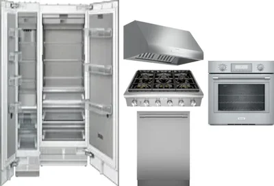 6 Piece Package Includes Refrigerator, Freezer, Cooktop, Wall Oven, Hood And Dishwasher