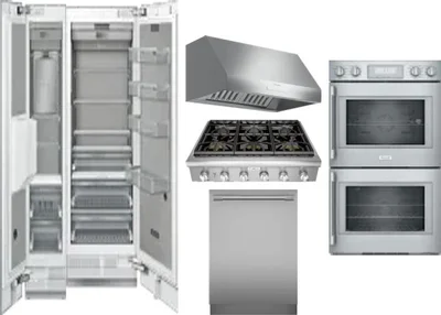 6 Piece Package Includes Refrigerator, Freezer, Cooktop, Wall Oven, Hood And Dishwasher