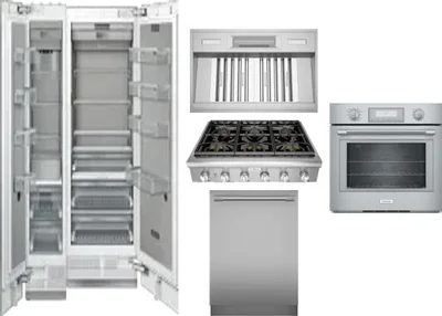 6 Piece Package Includes Refrigerator, Freezer, Cooktop, Wall Oven, Hood And Dishwasher