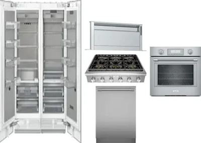 6 Piece Package Includes Refrigerator, Freezer, Cooktop, Wall Oven, Hood And Dishwasher