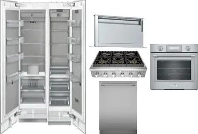 6 Piece Package Includes Refrigerator, Freezer, Cooktop, Wall Oven, Hood And Dishwasher