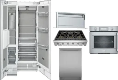 6 Piece Package Includes Refrigerator, Freezer, Cooktop, Wall Oven, Hood And Dishwasher