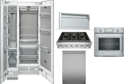 6 Piece Package Includes Refrigerator, Freezer, Cooktop, Wall Oven, Hood And Dishwasher
