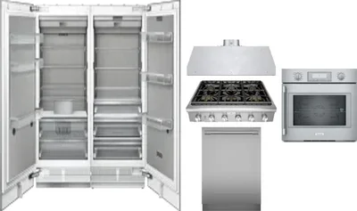 6 Piece Package Includes Refrigerator, Freezer, Cooktop, Wall Oven, Hood And Dishwasher