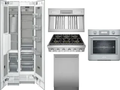 6 Piece Package Includes Refrigerator, Freezer, Cooktop, Wall Oven, Hood And Dishwasher