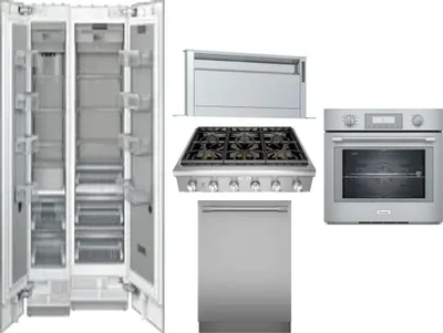 6 Piece Package Includes Refrigerator, Freezer, Cooktop, Wall Oven, Hood And Dishwasher