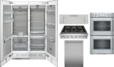 6 Piece Package Includes Refrigerator, Freezer, Cooktop, Wall Oven, Hood And Dishwasher