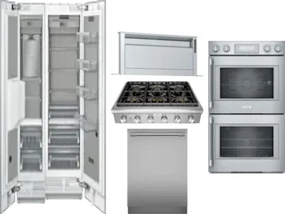 6 Piece Package Includes Refrigerator, Freezer, Cooktop, Wall Oven, Hood And Dishwasher