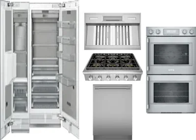 6 Piece Package Includes Refrigerator, Freezer, Cooktop, Wall Oven, Hood And Dishwasher