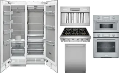 6 Piece Package Includes Refrigerator, Freezer, Cooktop, Wall Oven, Hood And Dishwasher