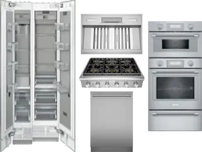 6 Piece Package Includes Refrigerator, Freezer, Cooktop, Wall Oven, Hood And Dishwasher