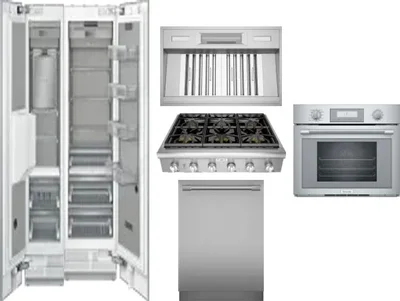6 Piece Package Includes Refrigerator, Freezer, Cooktop, Wall Oven, Hood And Dishwasher