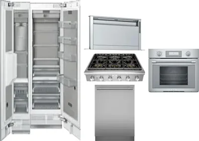 6 Piece Package Includes Refrigerator, Freezer, Cooktop, Wall Oven, Hood And Dishwasher