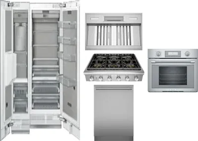 6 Piece Package Includes Refrigerator, Freezer, Cooktop, Wall Oven, Hood And Dishwasher