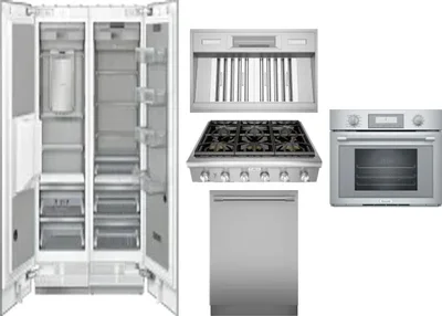 6 Piece Package Includes Refrigerator, Freezer, Cooktop, Wall Oven, Hood And Dishwasher
