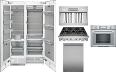 6 Piece Package Includes Refrigerator, Freezer, Cooktop, Wall Oven, Hood And Dishwasher