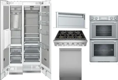 6 Piece Package Includes Refrigerator, Freezer, Cooktop, Wall Oven, Hood And Dishwasher