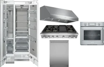 6 Piece Package Includes Refrigerator, Freezer, Cooktop, Wall Oven, Hood And Dishwasher
