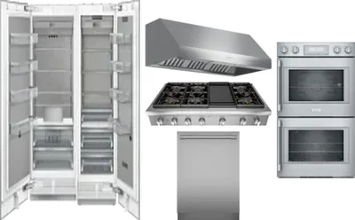 6 Piece Package Includes Refrigerator, Freezer, Cooktop, Wall Oven, Hood And Dishwasher