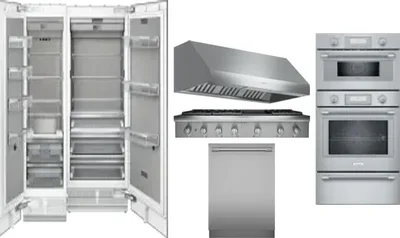 6 Piece Package Includes Refrigerator, Freezer, Cooktop, Wall Oven, Hood And Dishwasher