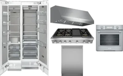 6 Piece Package Includes Refrigerator, Freezer, Cooktop, Wall Oven, Hood And Dishwasher