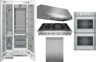 6 Piece Package Includes Refrigerator, Freezer, Cooktop, Wall Oven, Hood And Dishwasher