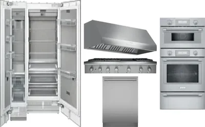 6 Piece Package Includes Refrigerator, Freezer, Cooktop, Wall Oven, Hood And Dishwasher